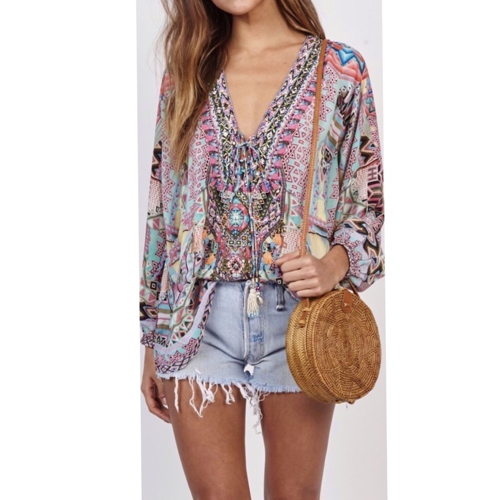 Camilla Mochilla Chiller laceup blouse